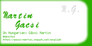 martin gacsi business card